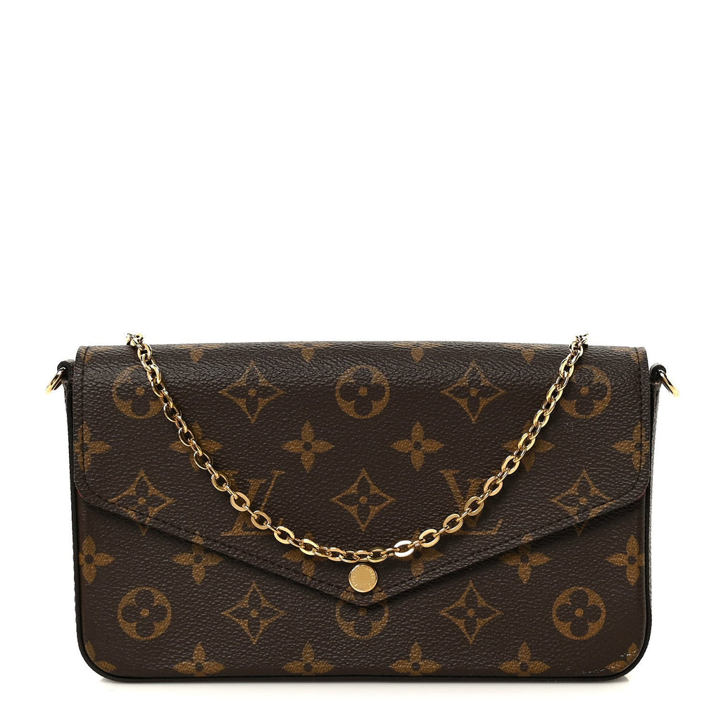 Monogram Pochette Felicie Chain Wallet Fuchsia