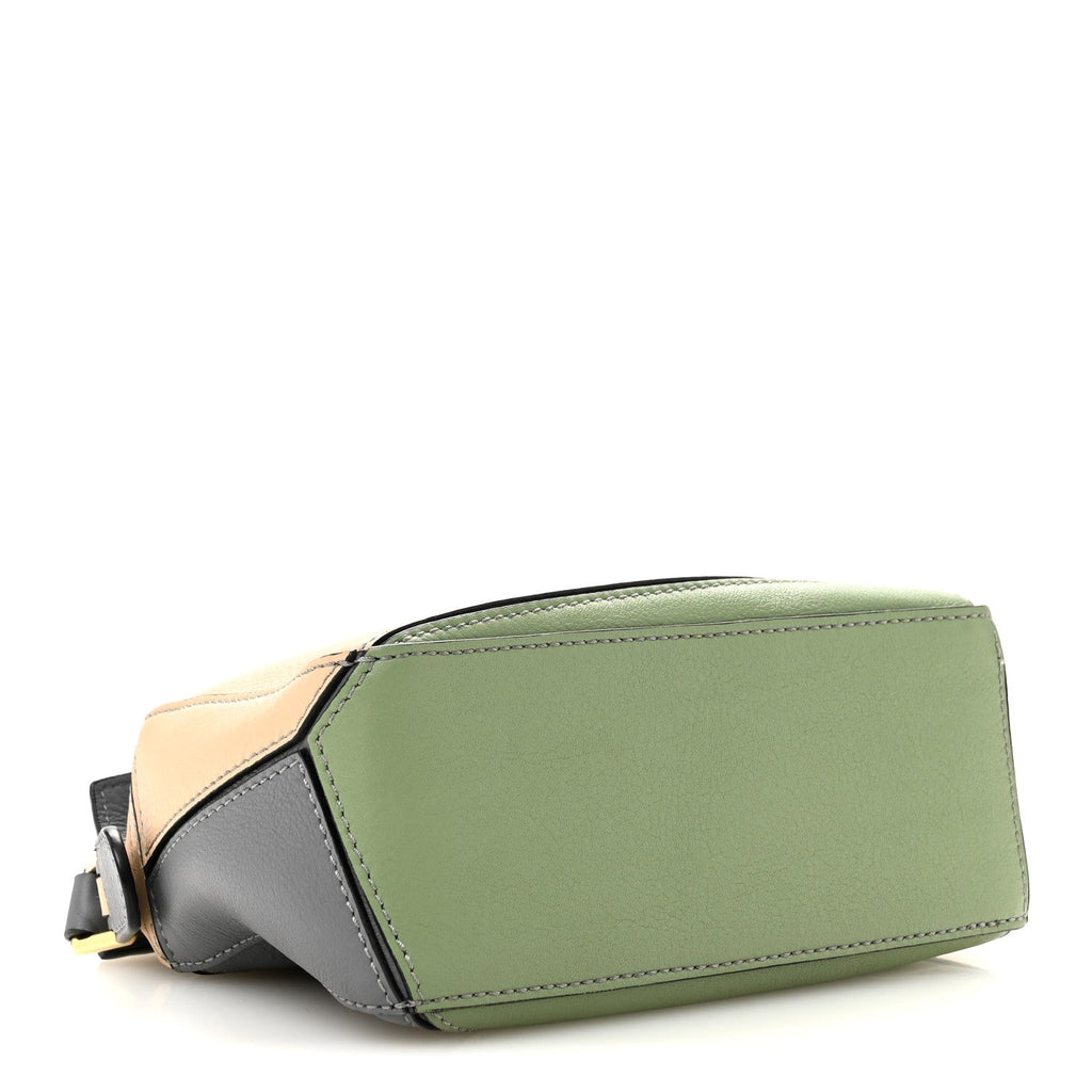 Calfskin Mini Puzzle Bag Asphalt Grey Nude