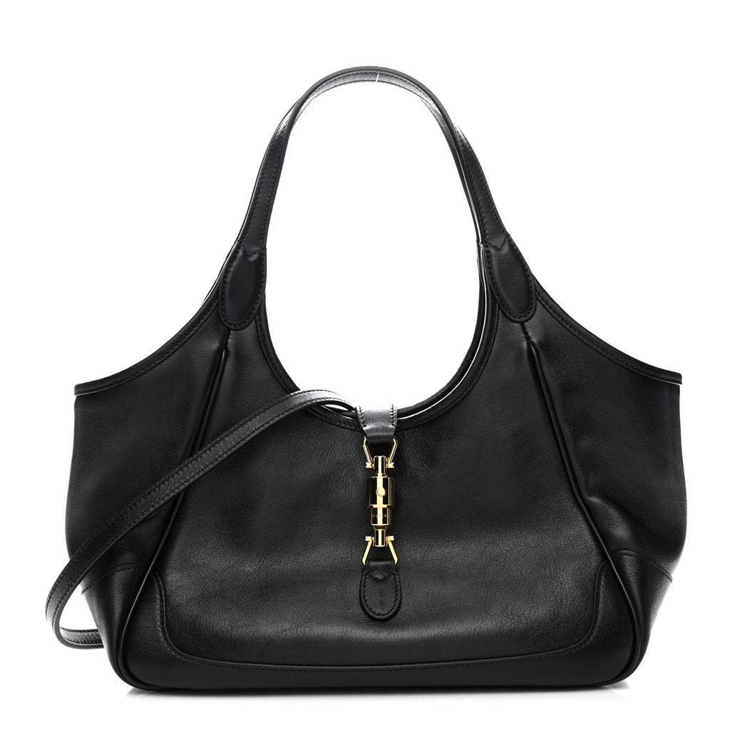 Soft Calfskin Small Mercato Tote Bag Black