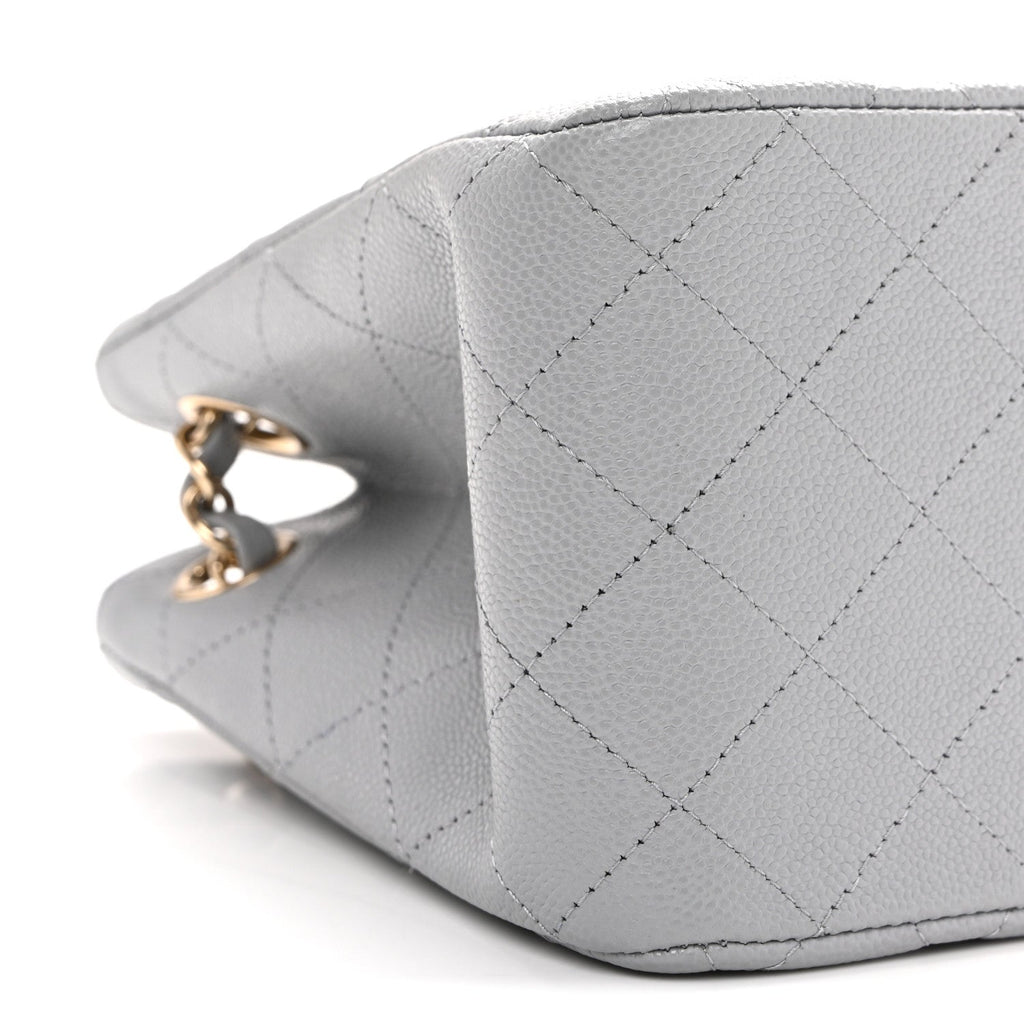 Caviar Quilted Mini Bucket Bag Blue