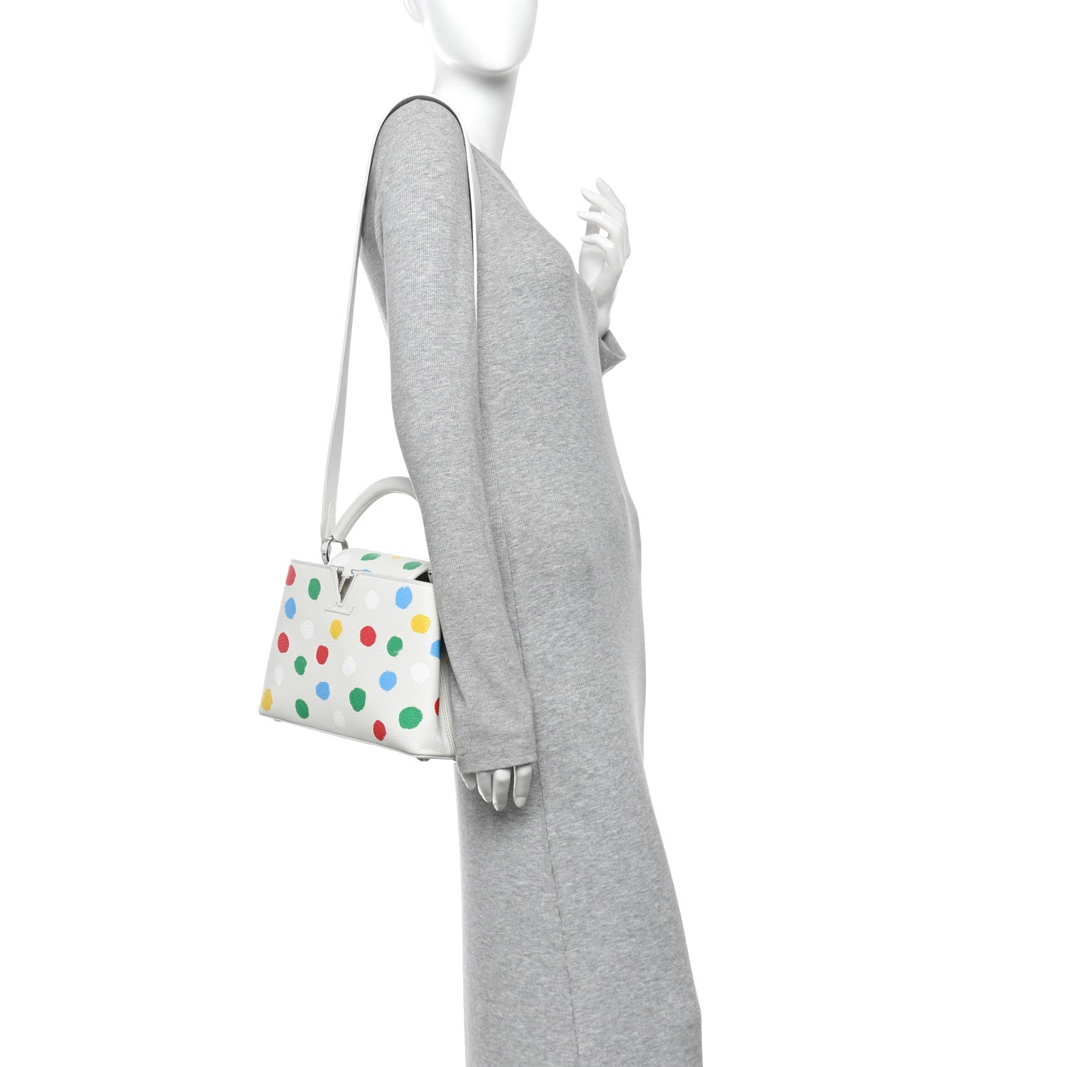 LV X YK Taurillon Capucines BB White