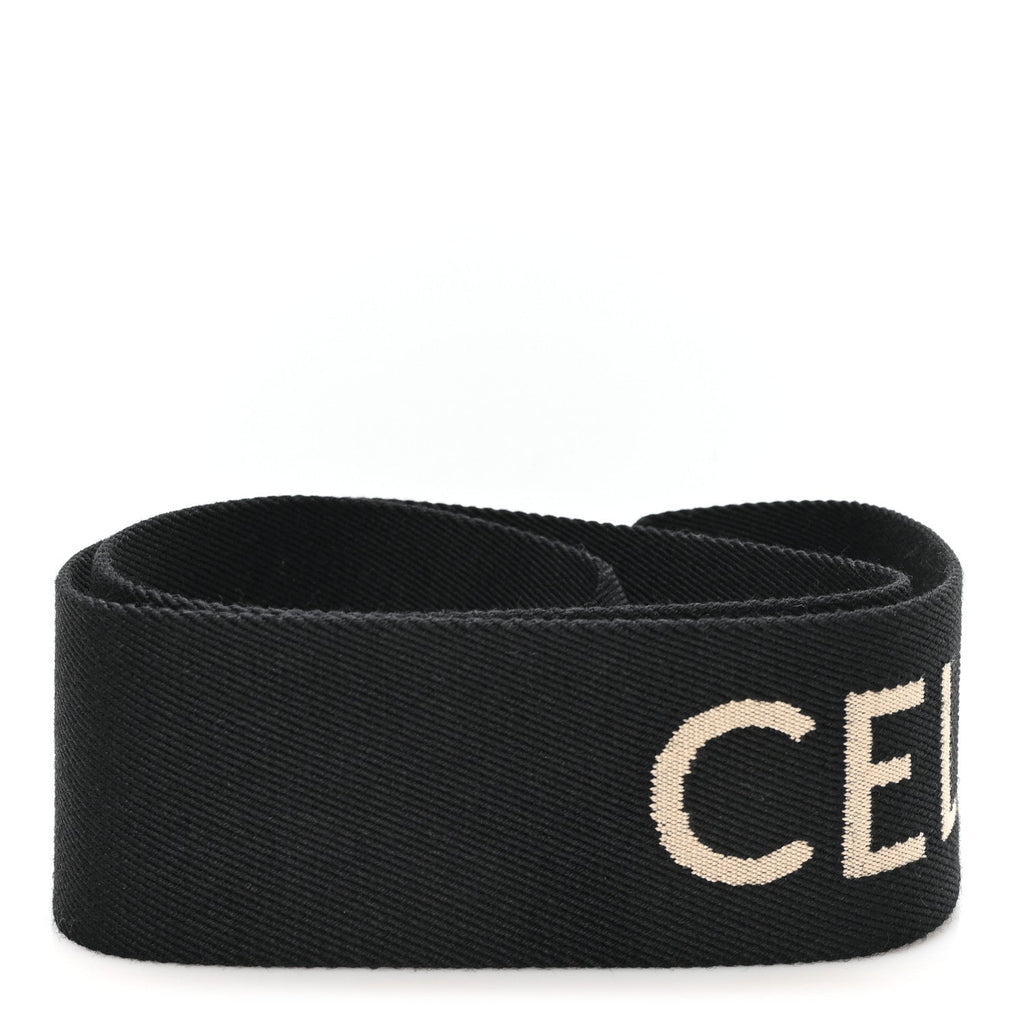 Jacquard Wool Logo Short Strap Black Beige