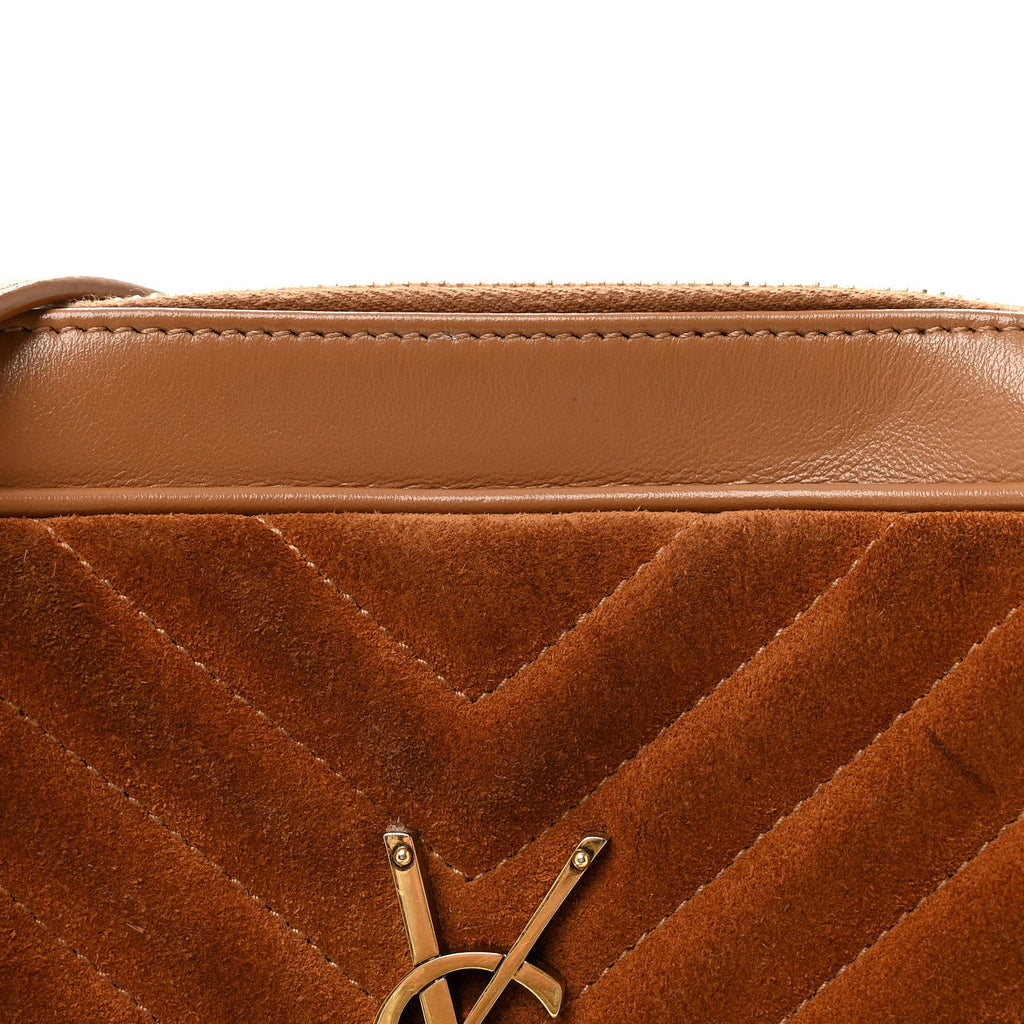 Suede Matelasse Monogram Lou Camera Bag Cinnamon
