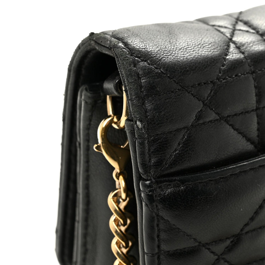 Lambskin Cannage Miss Dior Promenade Pouch Black
