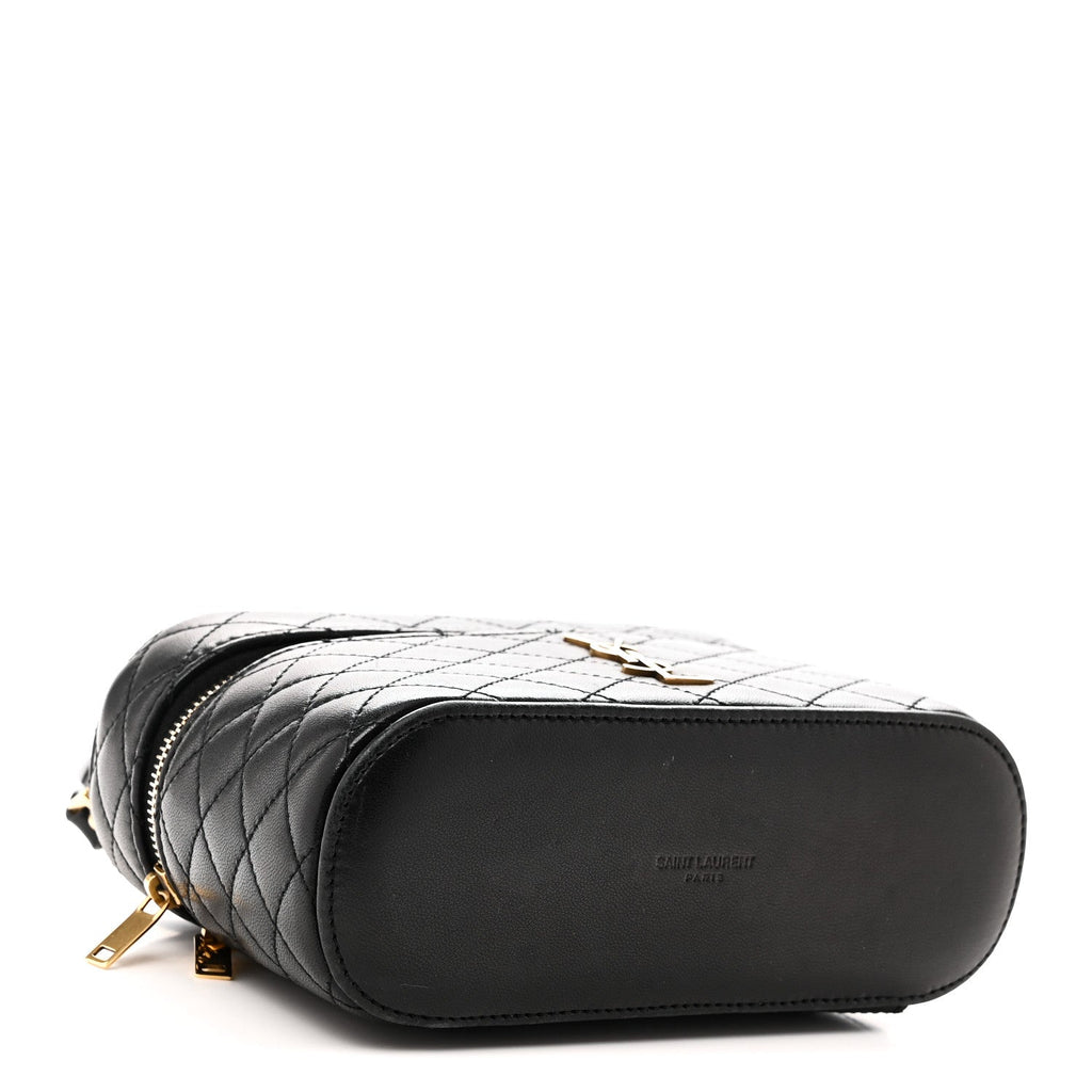 Lambskin Quilted Mini Gaby Vanity Case Black