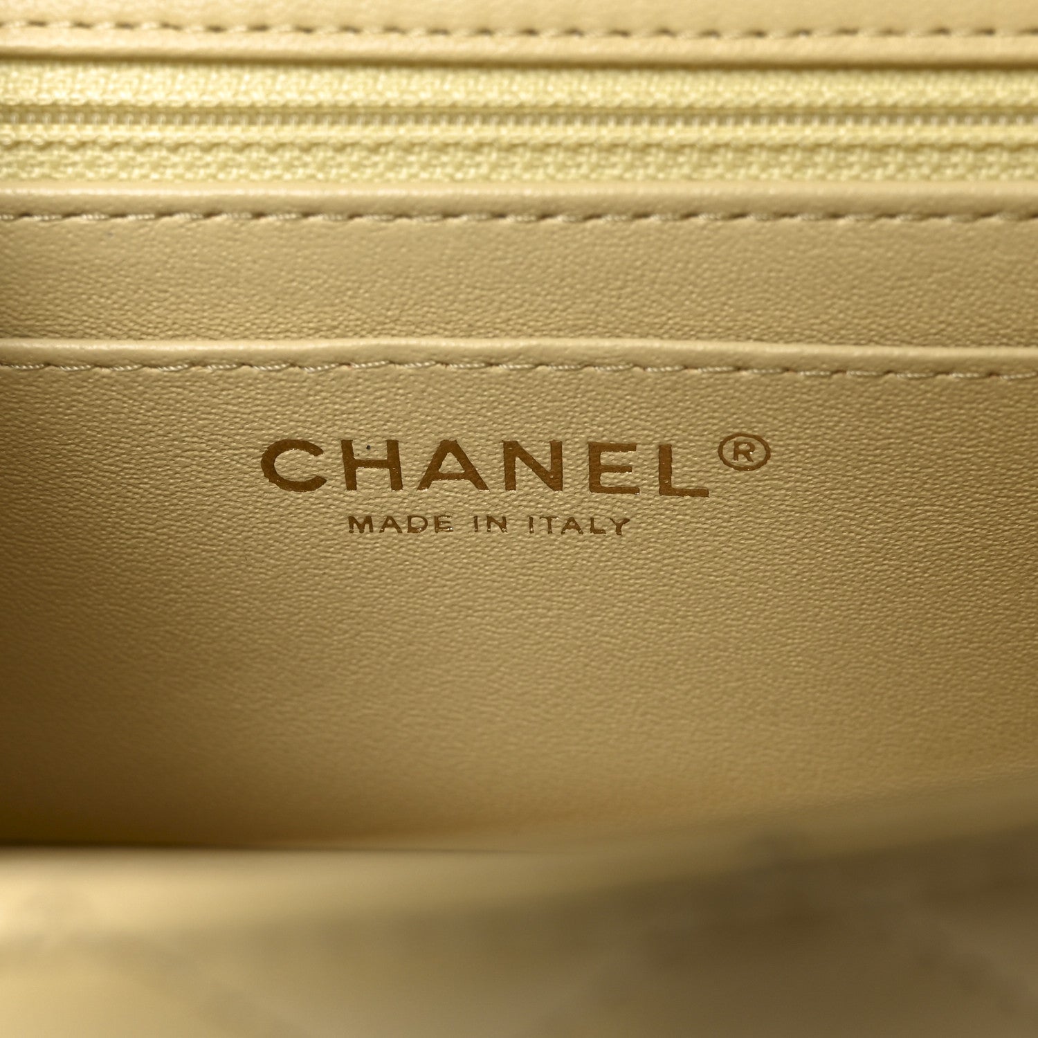 Lambskin Quilted Mini Rectangular Flap Light Yellow