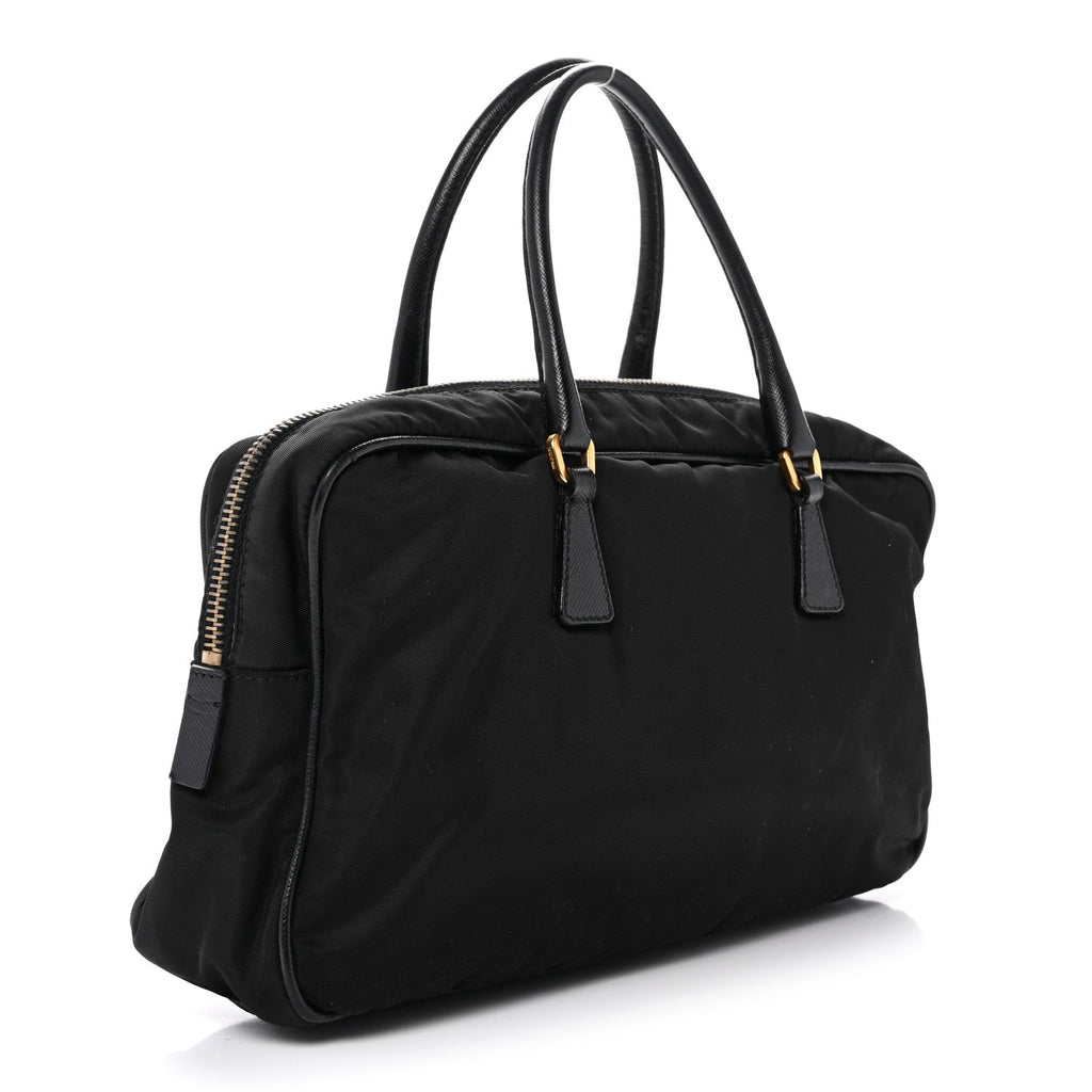 Nylon Saffiano Small Top Handle Bag Black