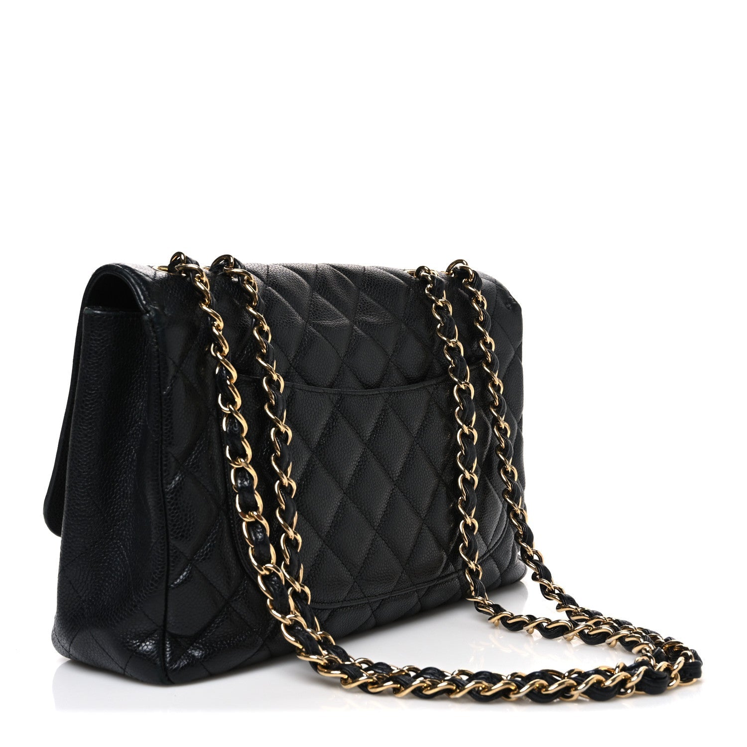Caviar Quilted Jumbo Single Flap Black