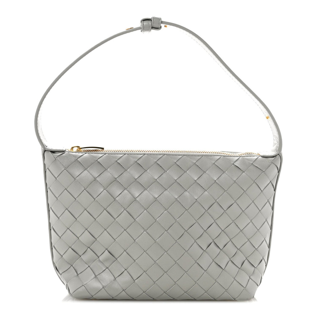 Calfskin Nappa Intrecciato Mini Wallace Agate Grey