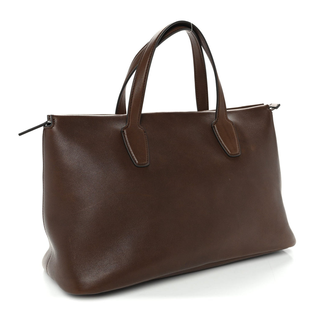 Calfskin Marcel Slouchy Top Handle Bag Deep Brown