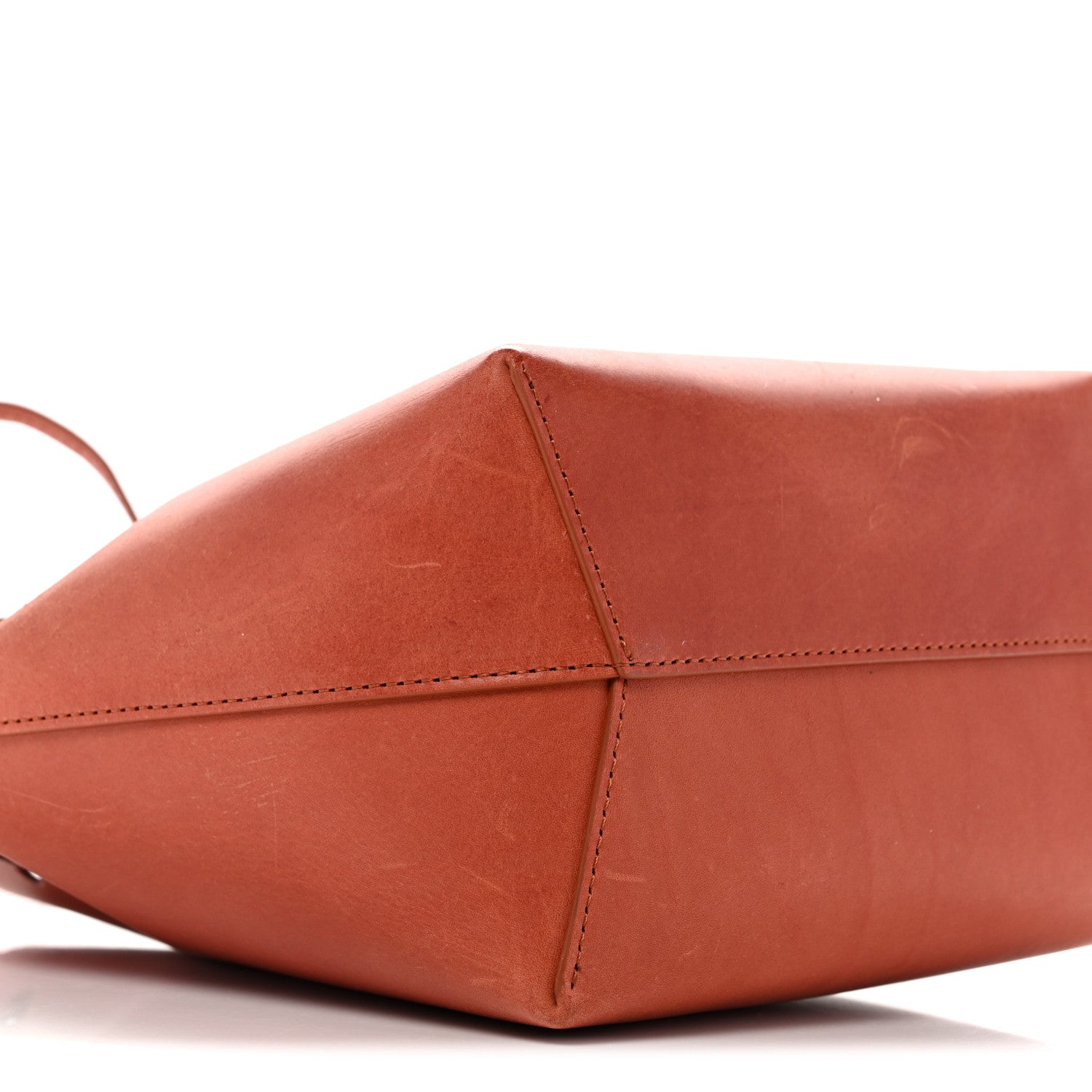 Vegetable Tanned Calfskin Mini Bucket Bag Brandy