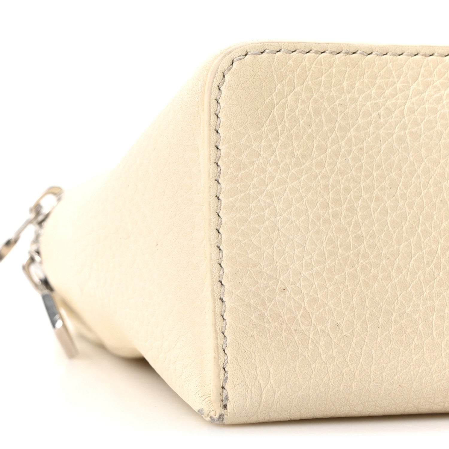 Grained Calfskin L19 Extra Pocket Pouch Whisper White