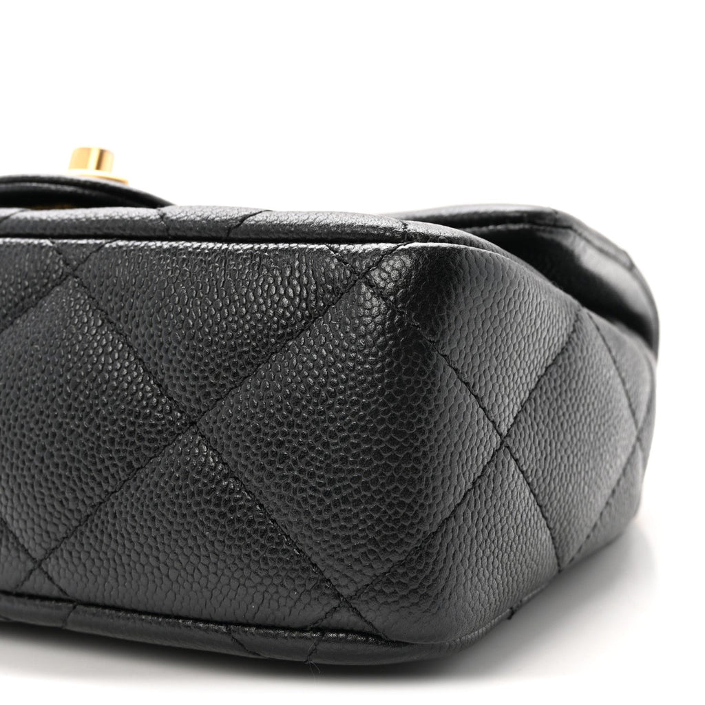 Caviar Quilted Mini Sweetheart Flap Black