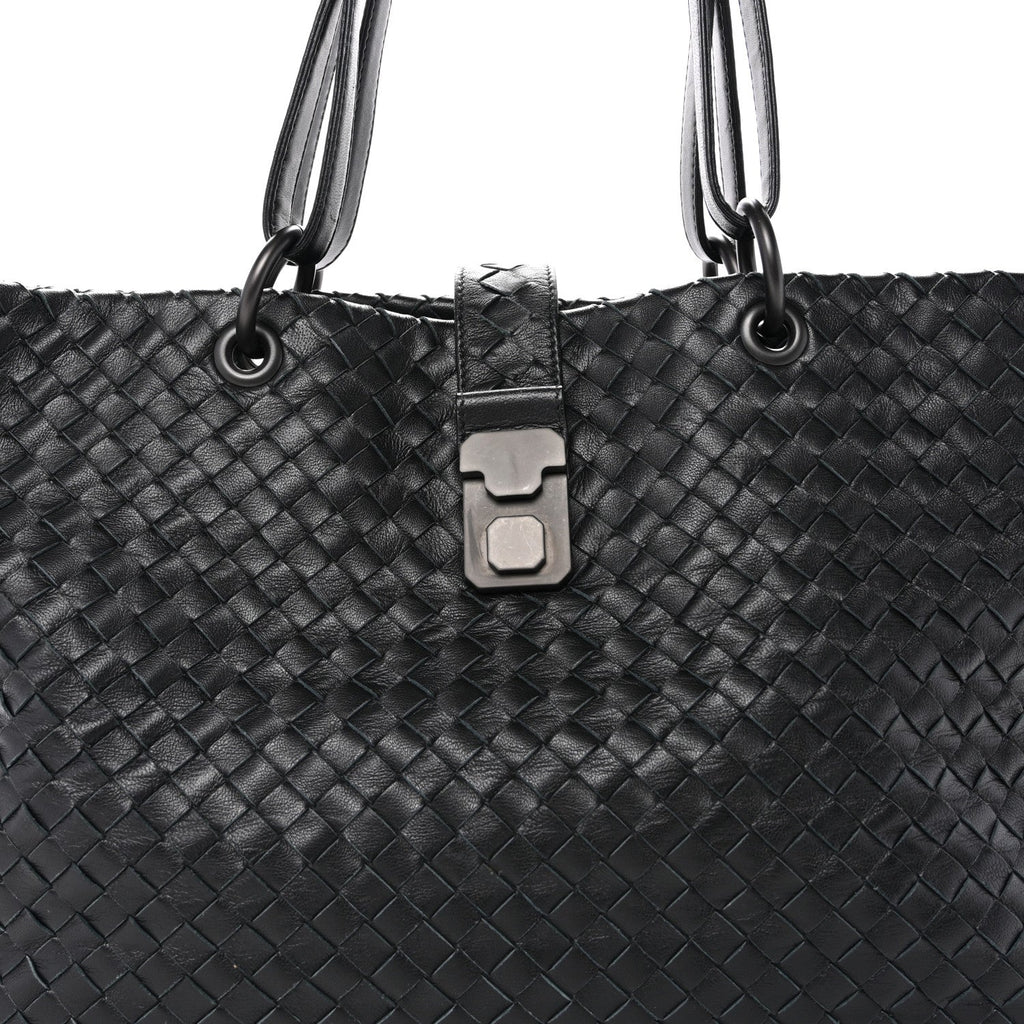 Nappa Intrecciato Medium Roma Tote Black