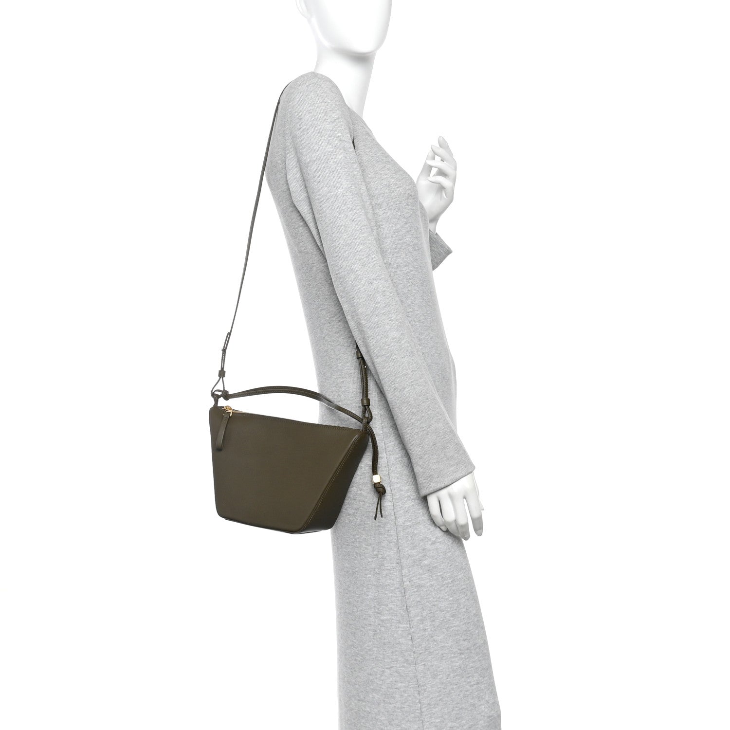 Calfskin Mini Hammock Hobo Vintage Khaki