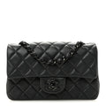 Lambskin Quilted Mini Rectangular Flap So Black