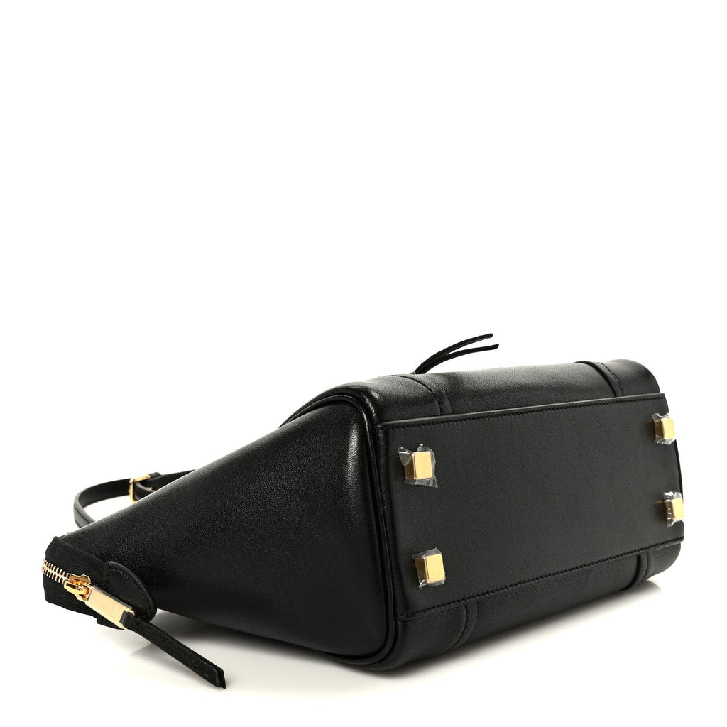 Supple Shiny Lambskin Little New Luggage Black