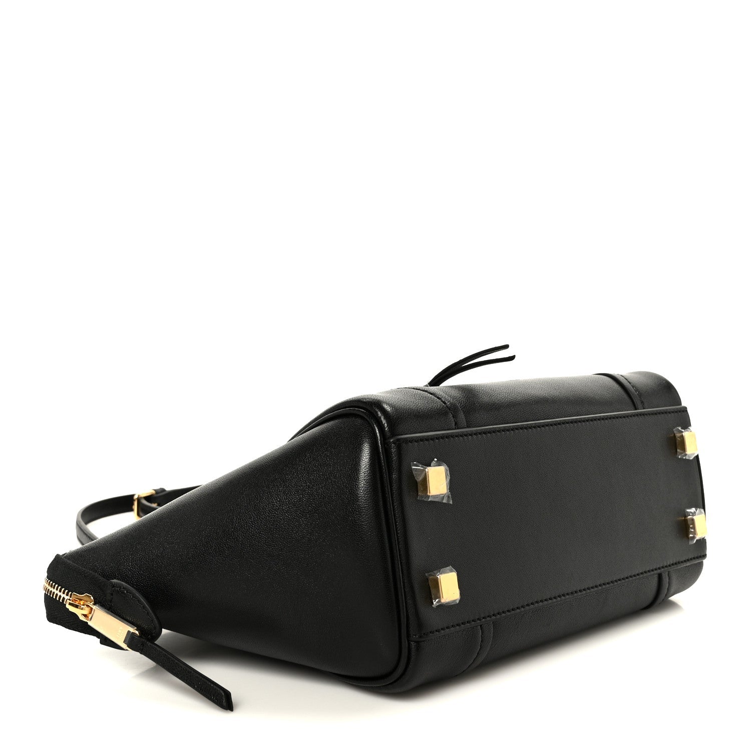Supple Shiny Lambskin Little New Luggage Black