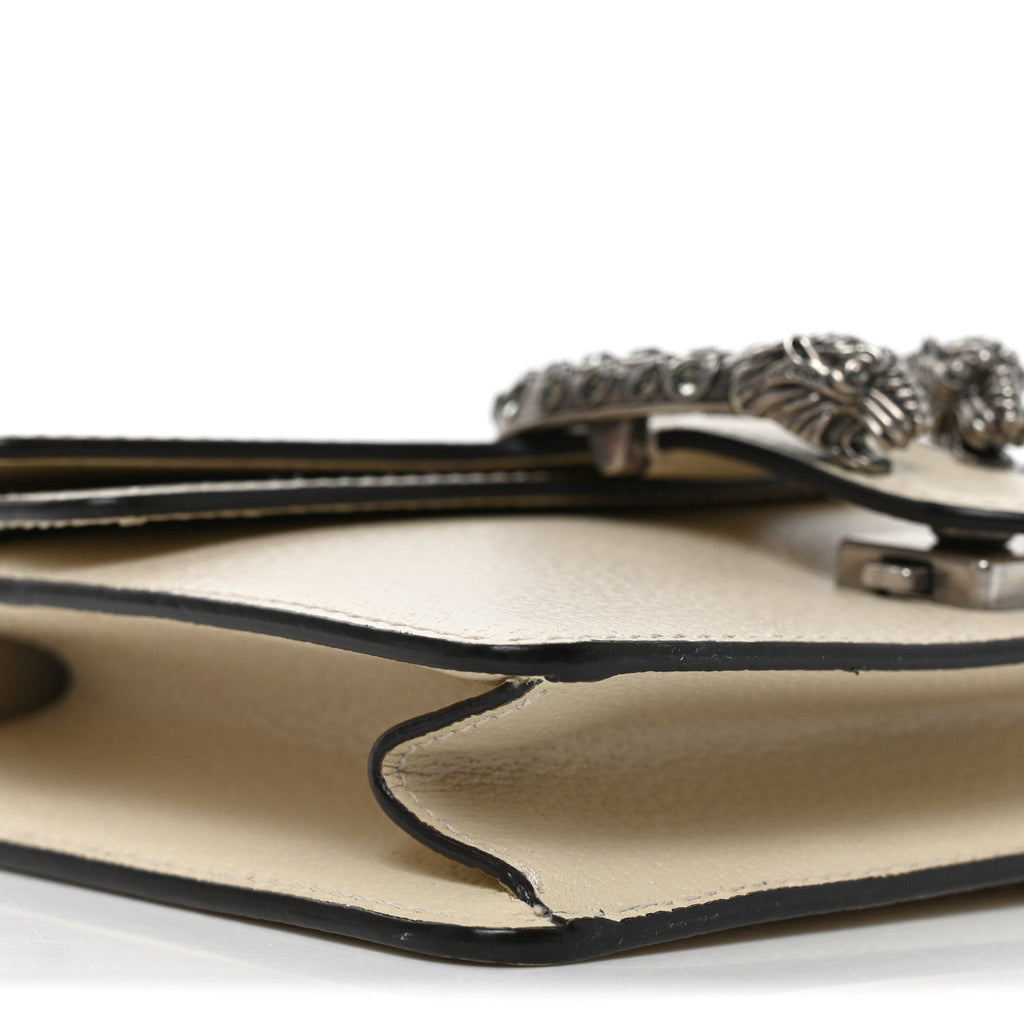 Textured Calfskin Crystal Mini Dionysus Shoulder Bag Mystic White