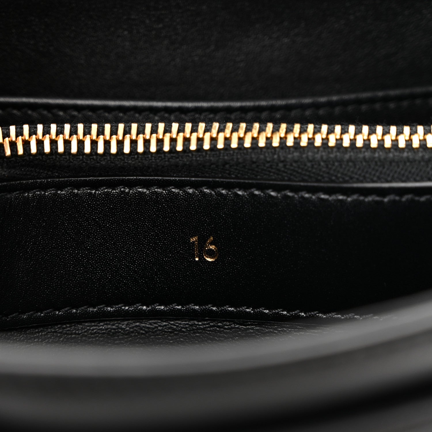 Satinated Calfskin Mini 16 Top Handle Bag Black