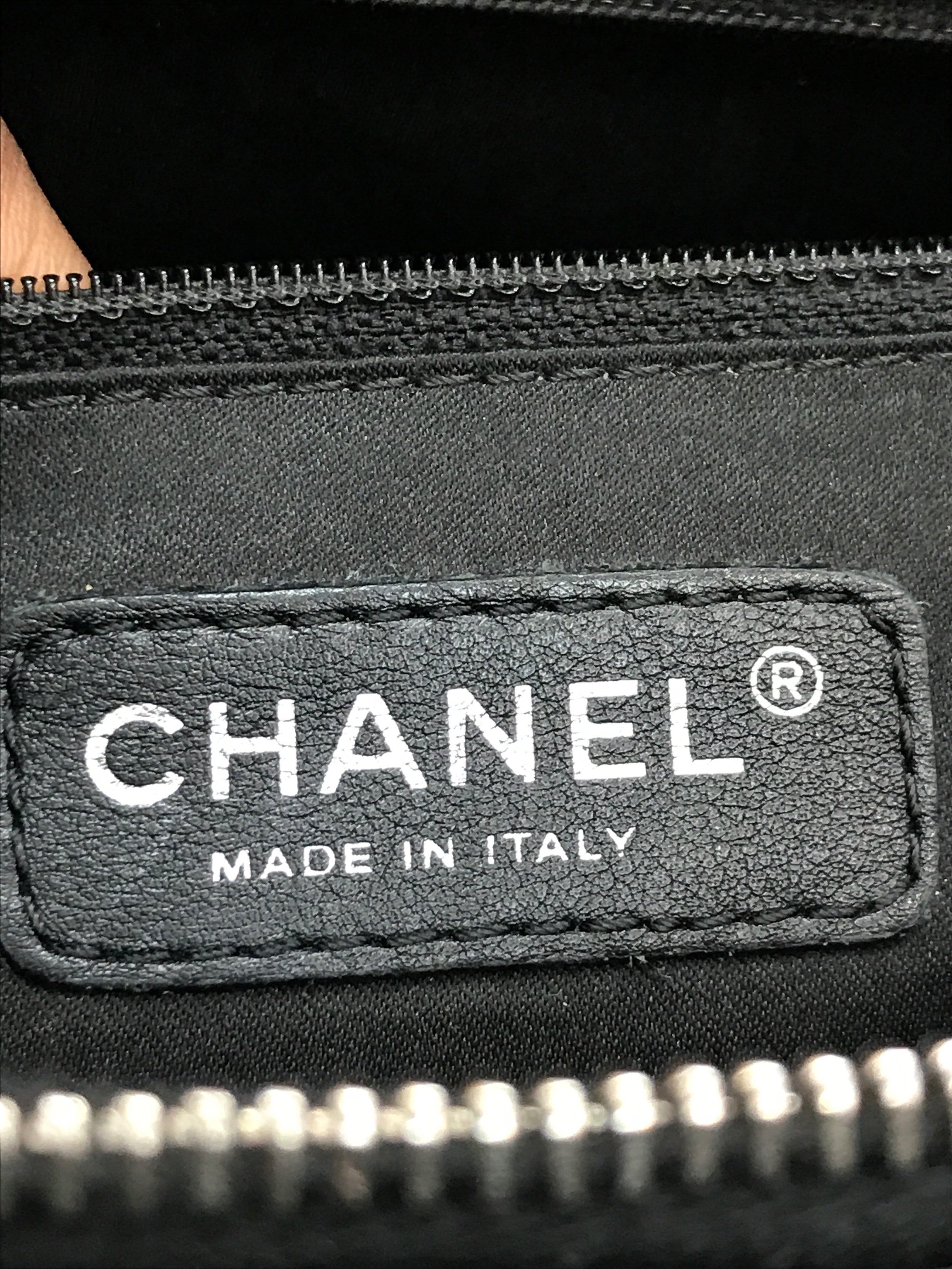CHANEL Grand Shopping Caviar Leather Tote Bag Black