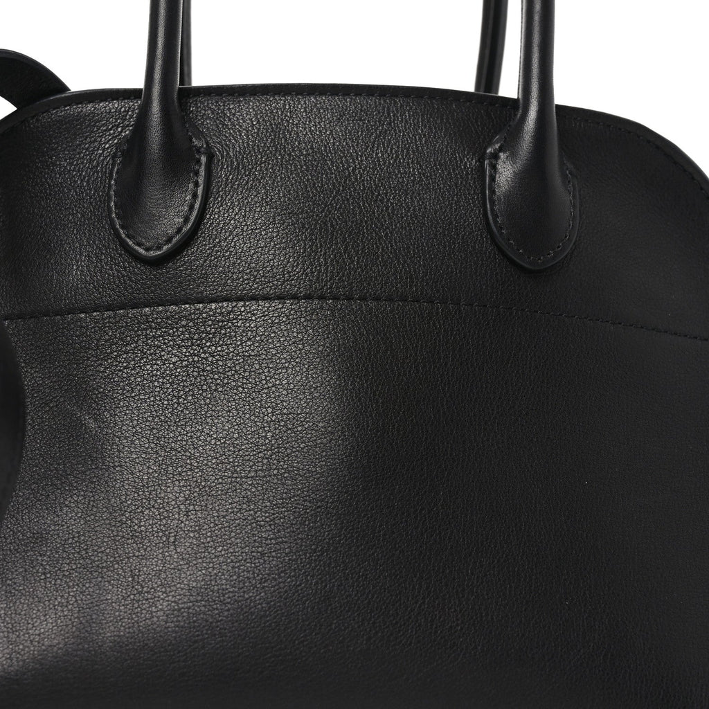 Polished Saddle Calfskin Soft Margaux 10 Bag Black