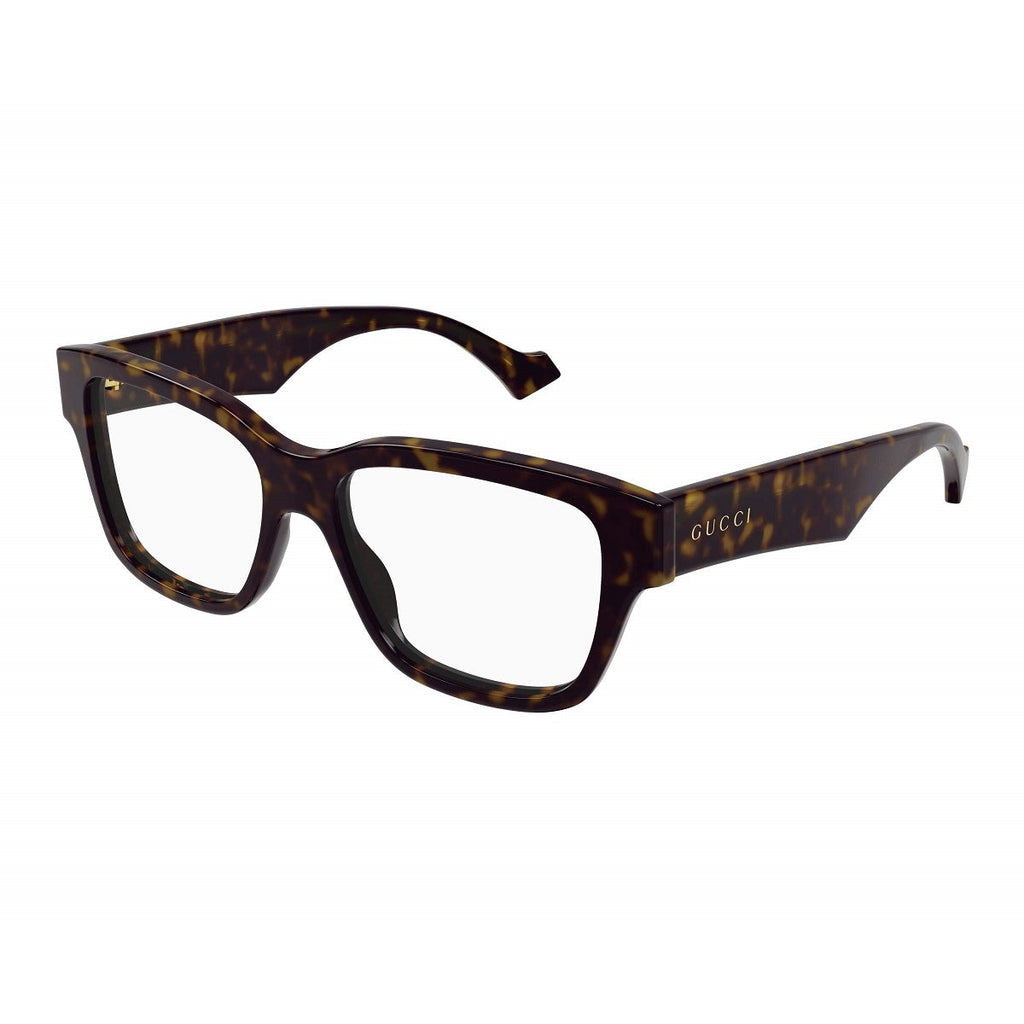 Gucci Eyeglasses Square Full Rim, Shiny Black Frame and Clear Demo Lenses Lens GG1428O004