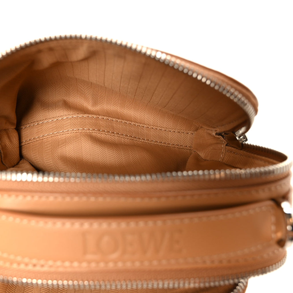 Satin Calfskin Mini Camera Bag Tan
