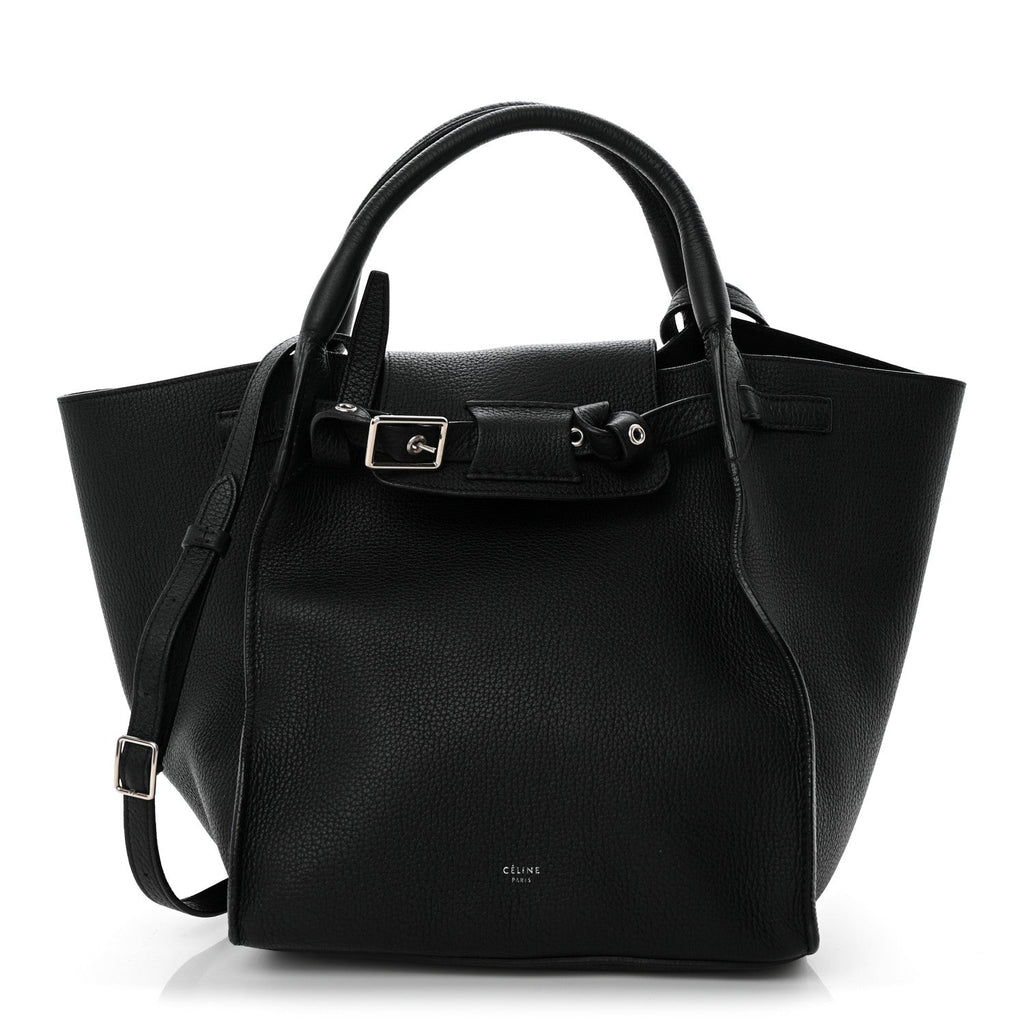 Supple Grained Calfskin Small Big Bag Black
