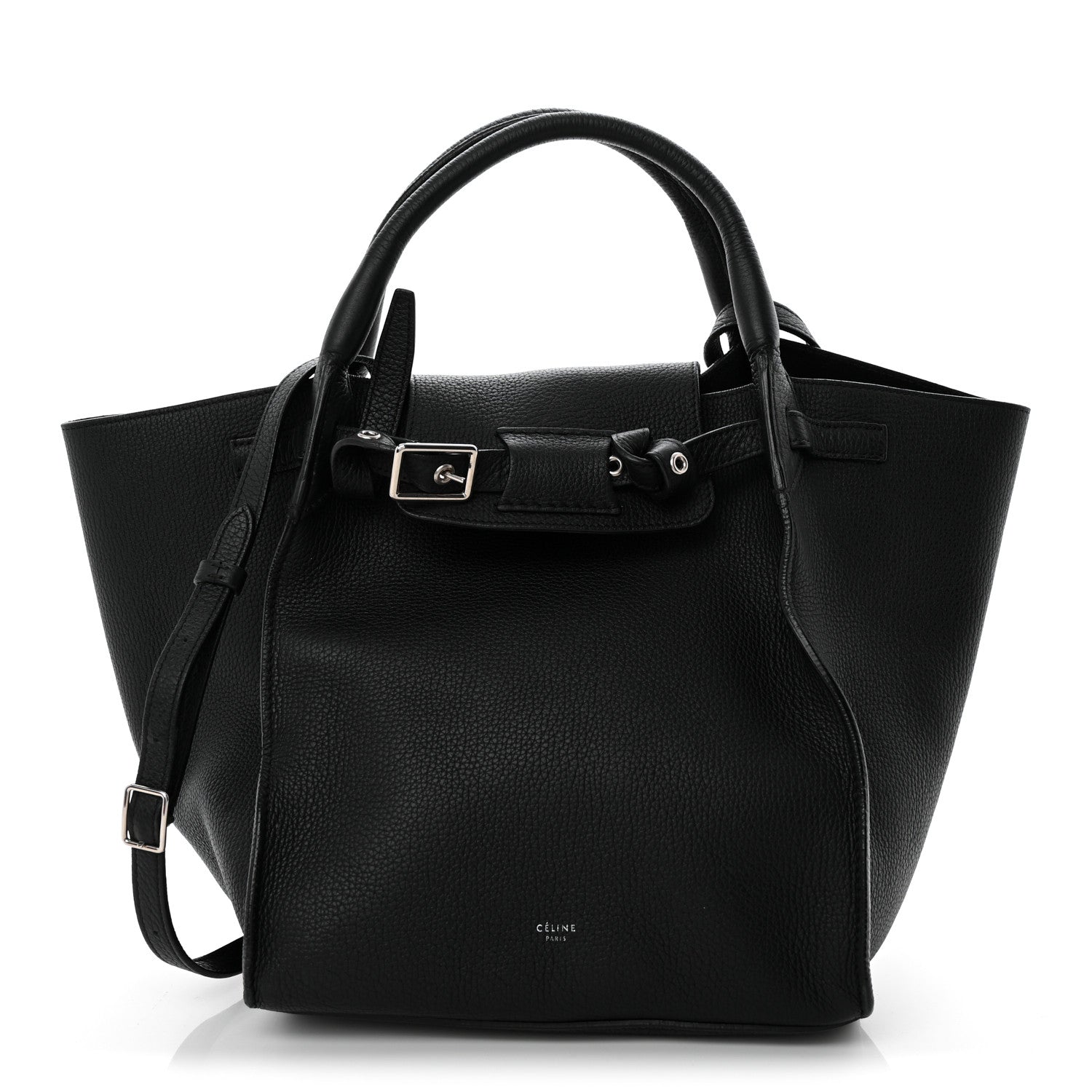 Supple Grained Calfskin Small Big Bag Black