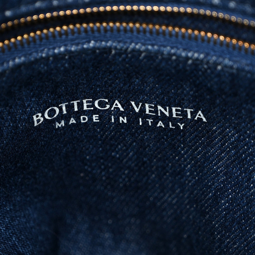 Denim Calfskin Intrecciato Large Hop Abyss Indigo