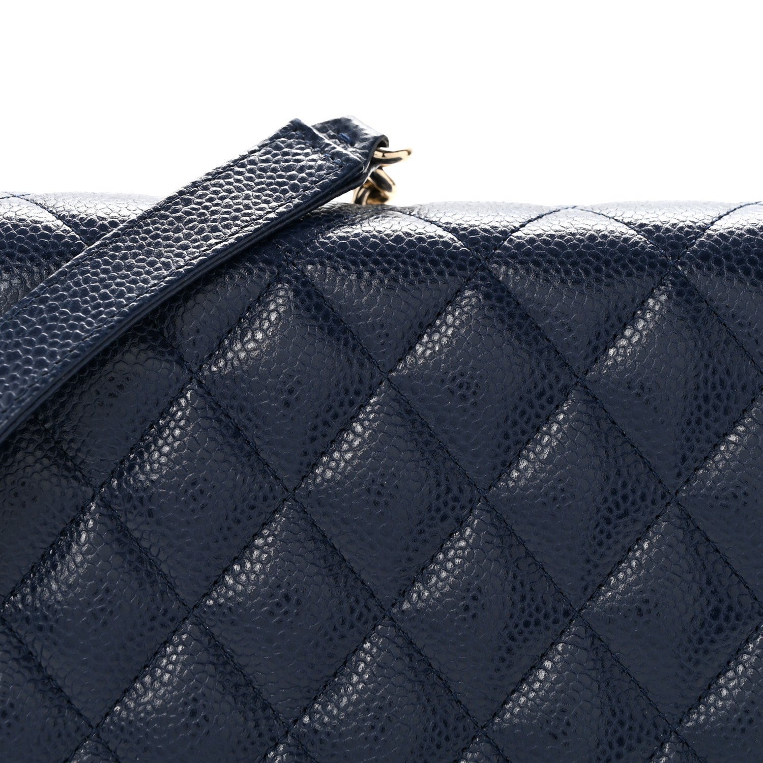 Caviar Quilted Boy Wallet On Chain WOC Navy