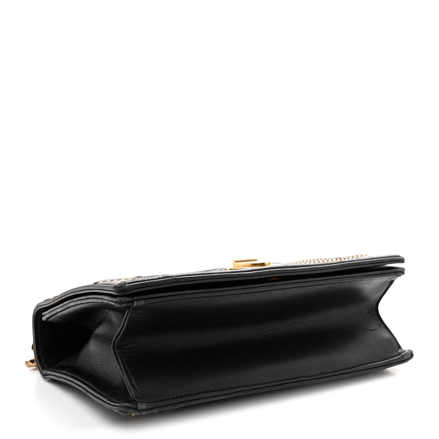 Lambskin Studded Medium Diorama Flap Bag Black