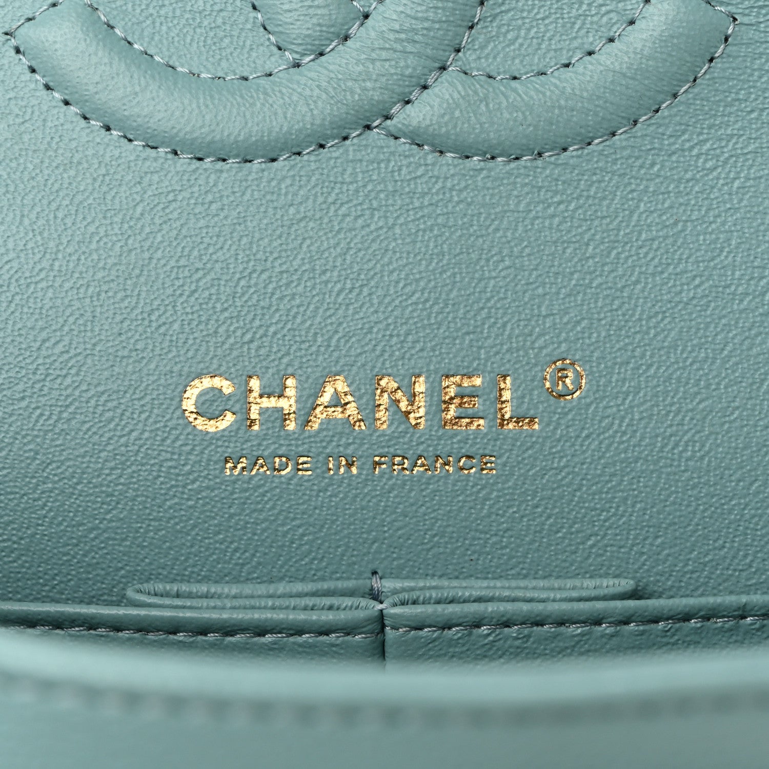 Caviar Quilted Medium Double Flap Light Blue Light Blue