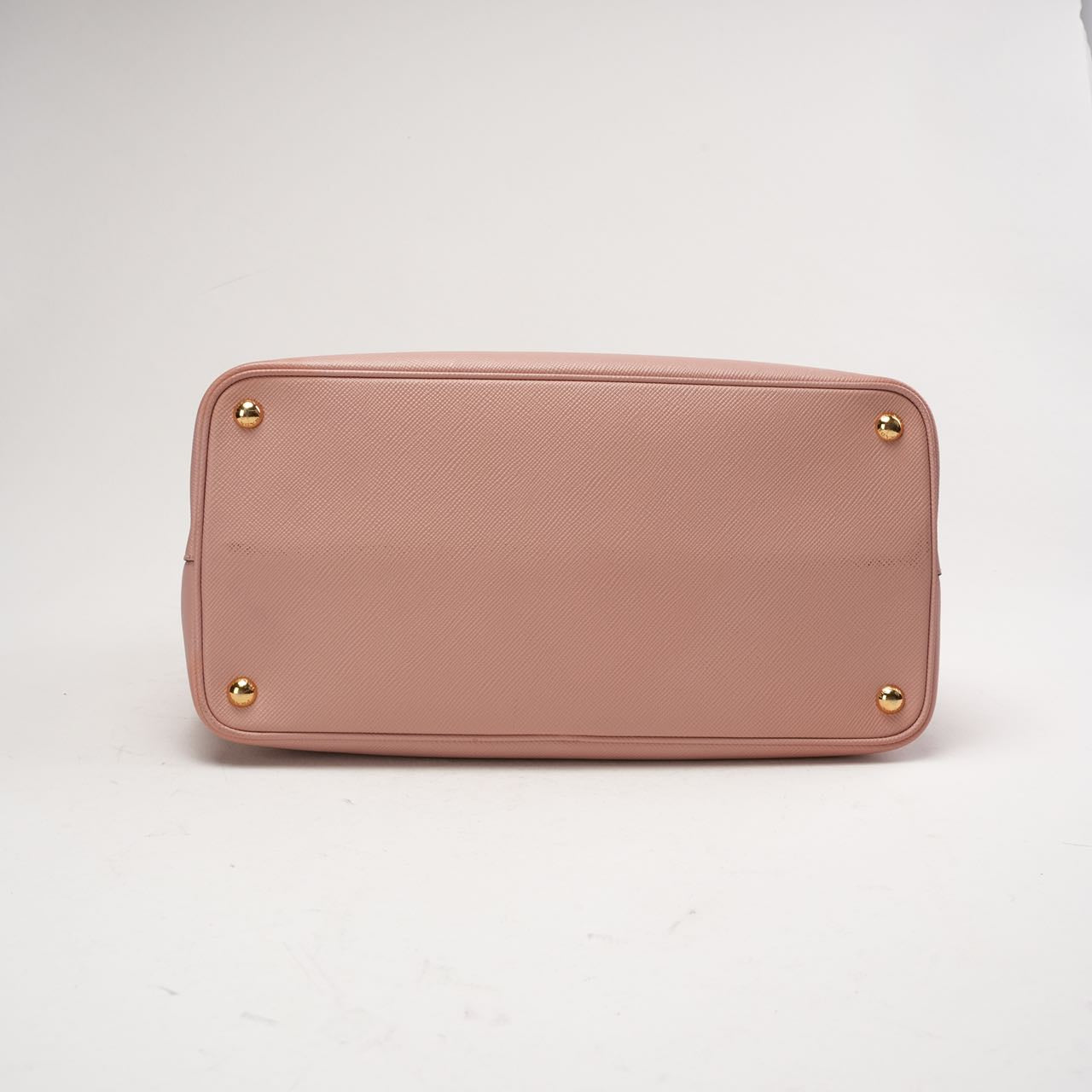Prada Saffiano Cuir Medium Double Bag Pink
