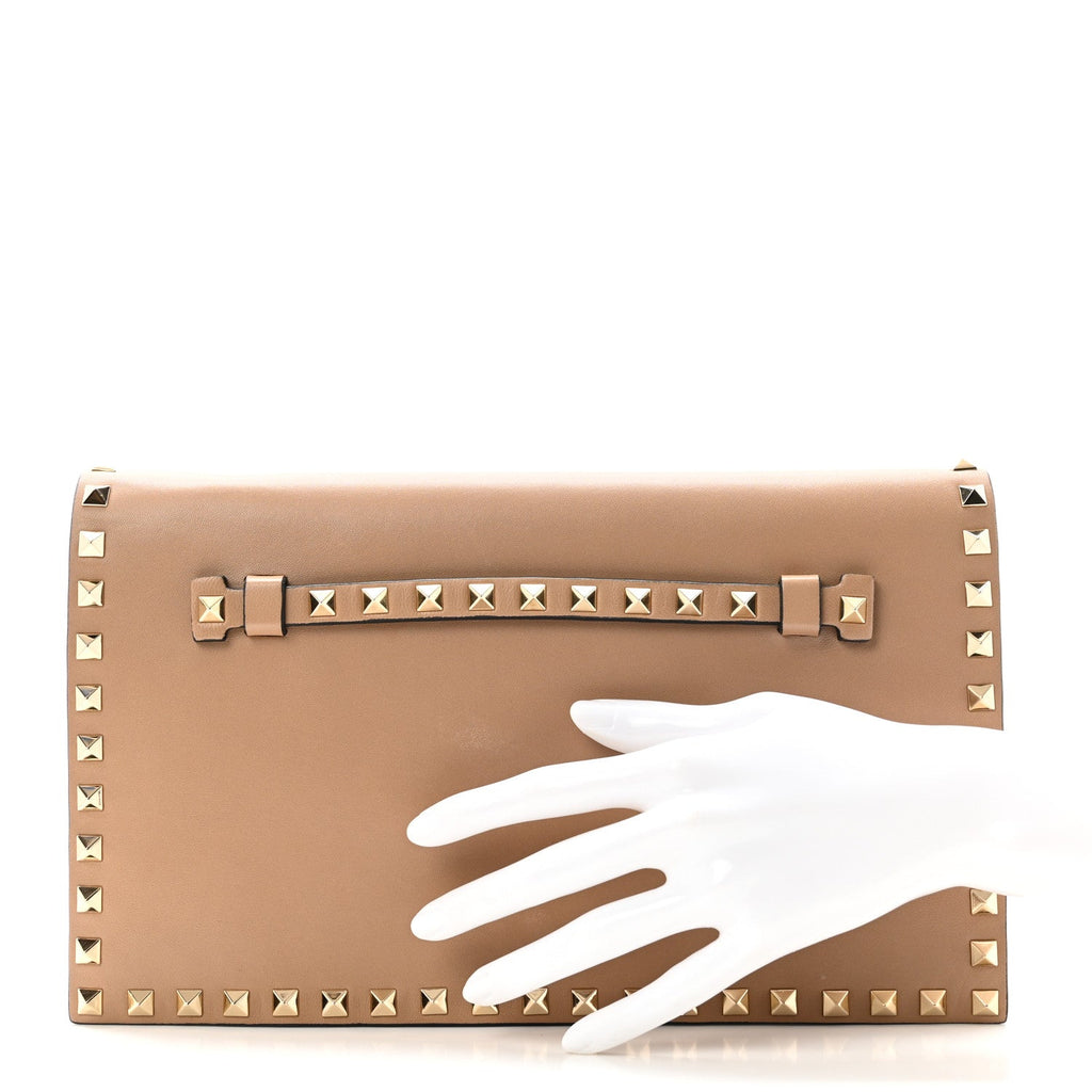 Nappa Rockstud Wristlet Clutch Alpaca