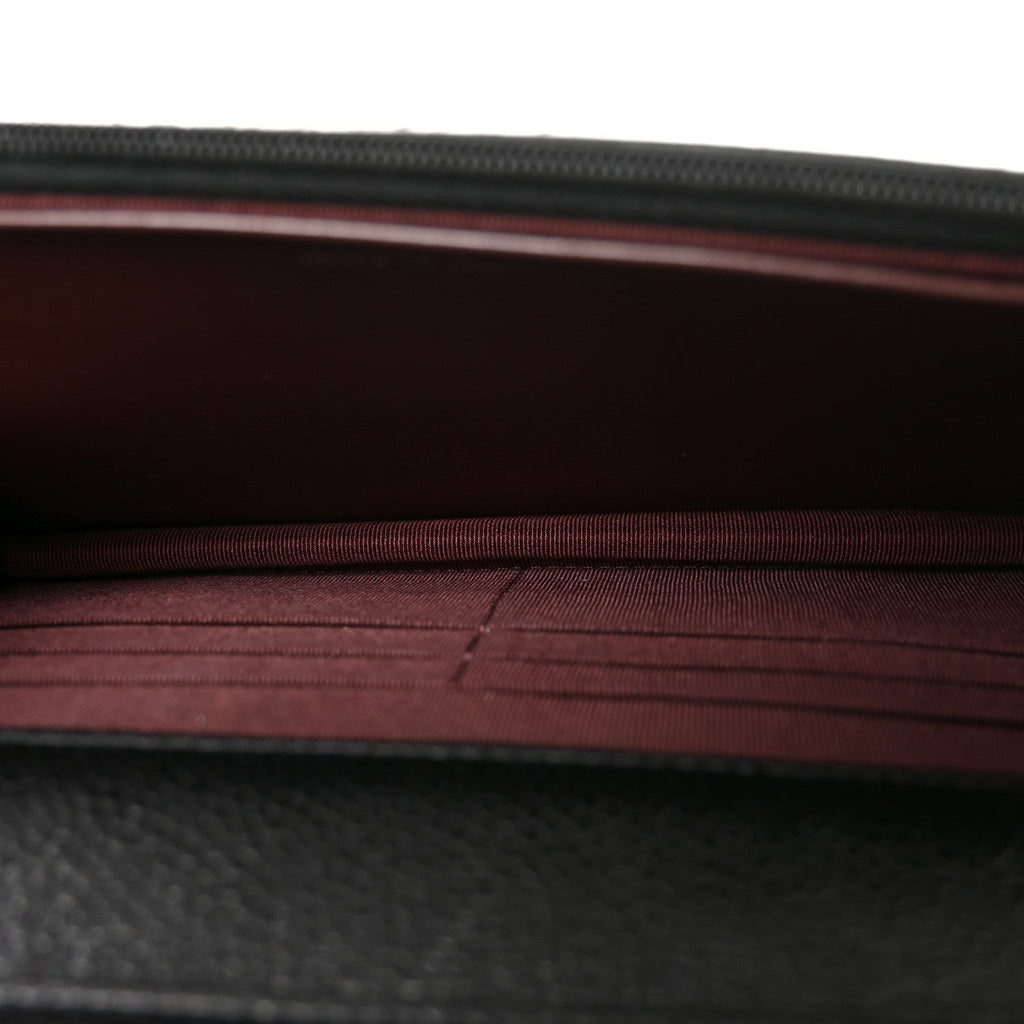 Caviar Quilted Wallet on Chain WOC Black