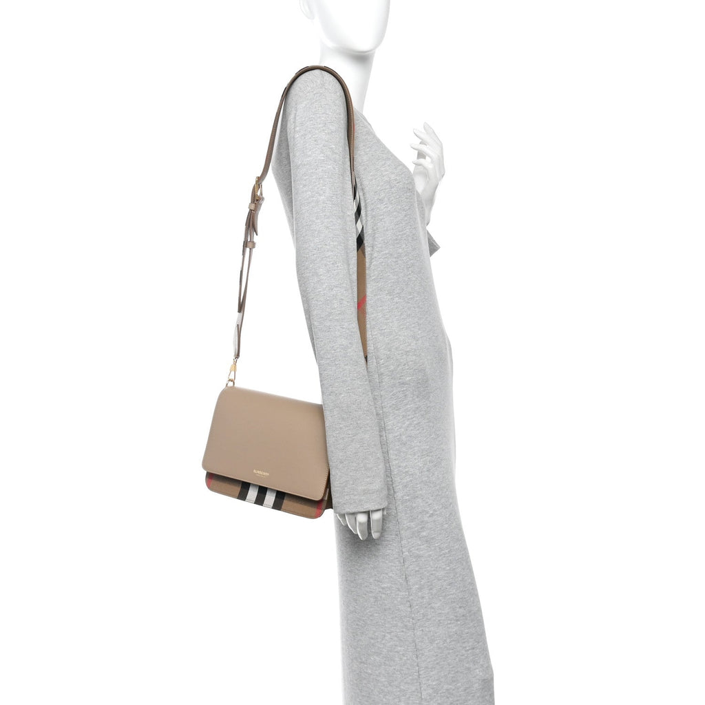 Derby Calfskin House Check Mackford Crossbody Bag Camel