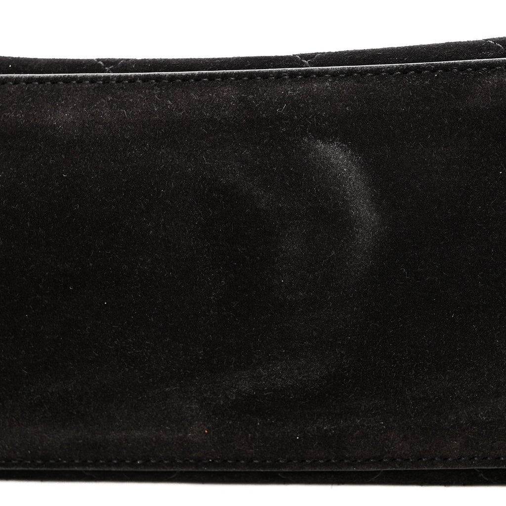 Suede Calfskin Small Souplissimo Maxi Flap Black