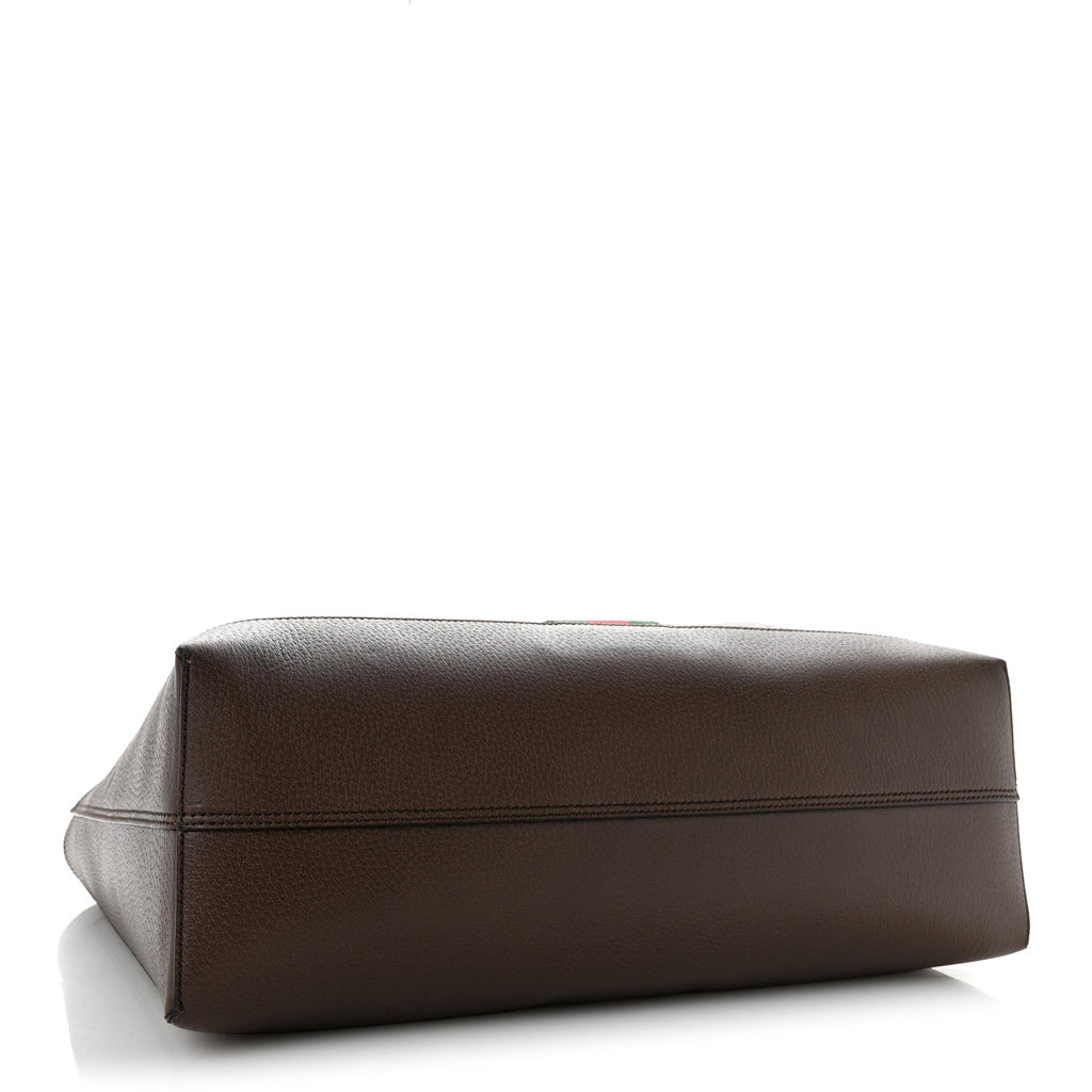 GG Supreme Monogram Web Ophidia Tote Brown