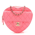Lambskin Quilted CC In Love Heart Bag Pink