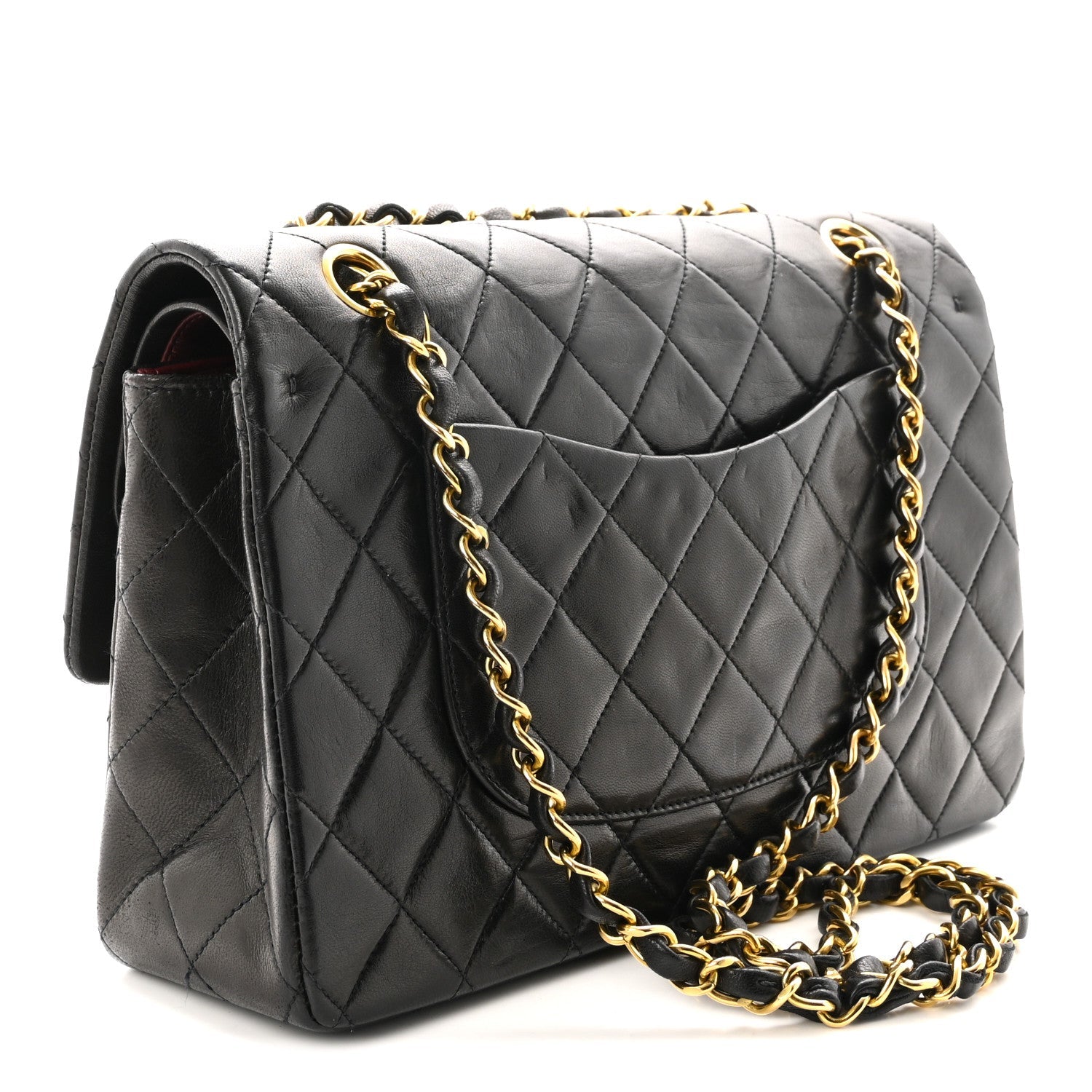 Lambskin Quilted Small Double Flap Black