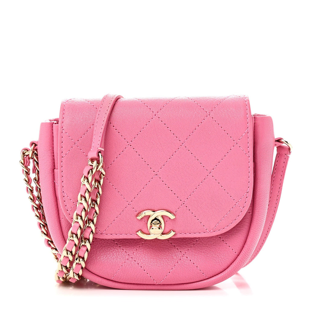 Goatskin Stitched Casual Trip Messenger Flap Pink