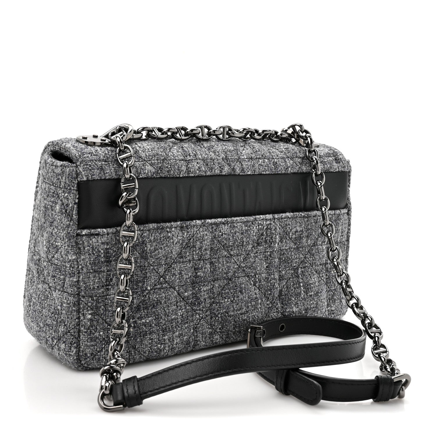 Tweed Macrocannage Medium Caro Bag Black
