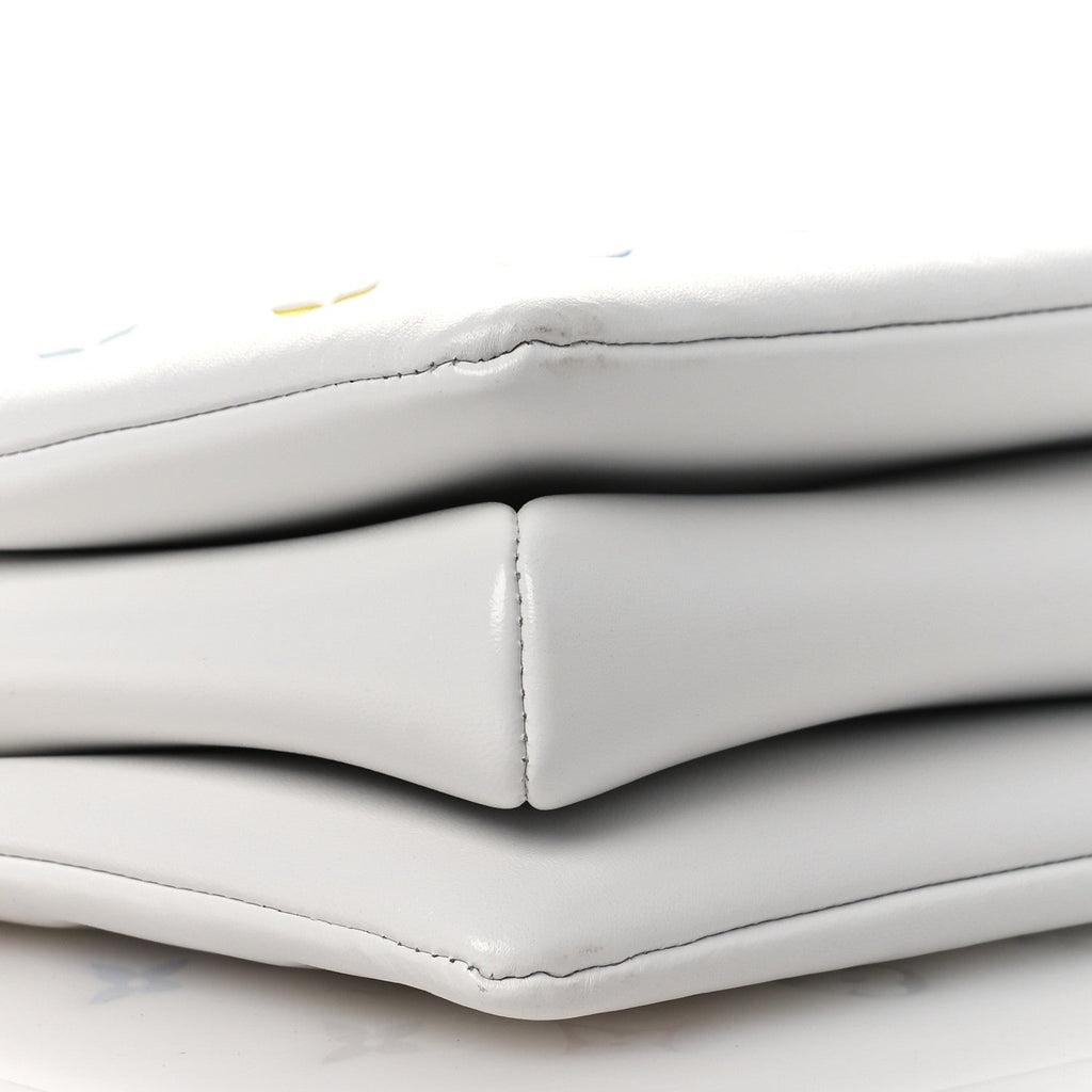 LV x TM Lambskin Embossed Monogram Coussin PM White Multicolor