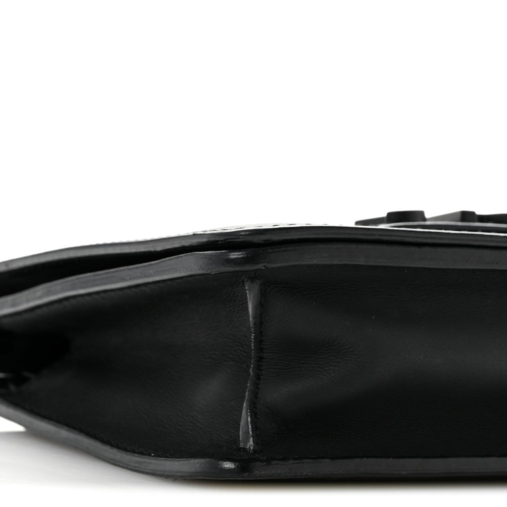 Ultra Matte Calfskin J'Adior Chain Flap Bag Black