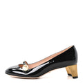 Vernice Crystal Pearl Embellished Mary Jane Pumps 35.5 Black