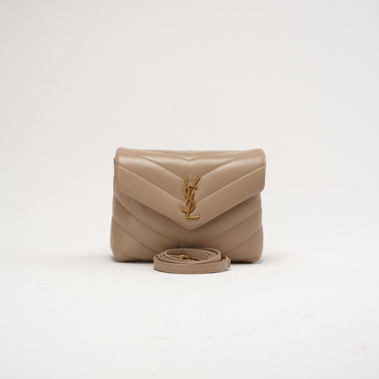 Saint Laurent LouLou Toy Crossbody Leather Dark Beige 2020