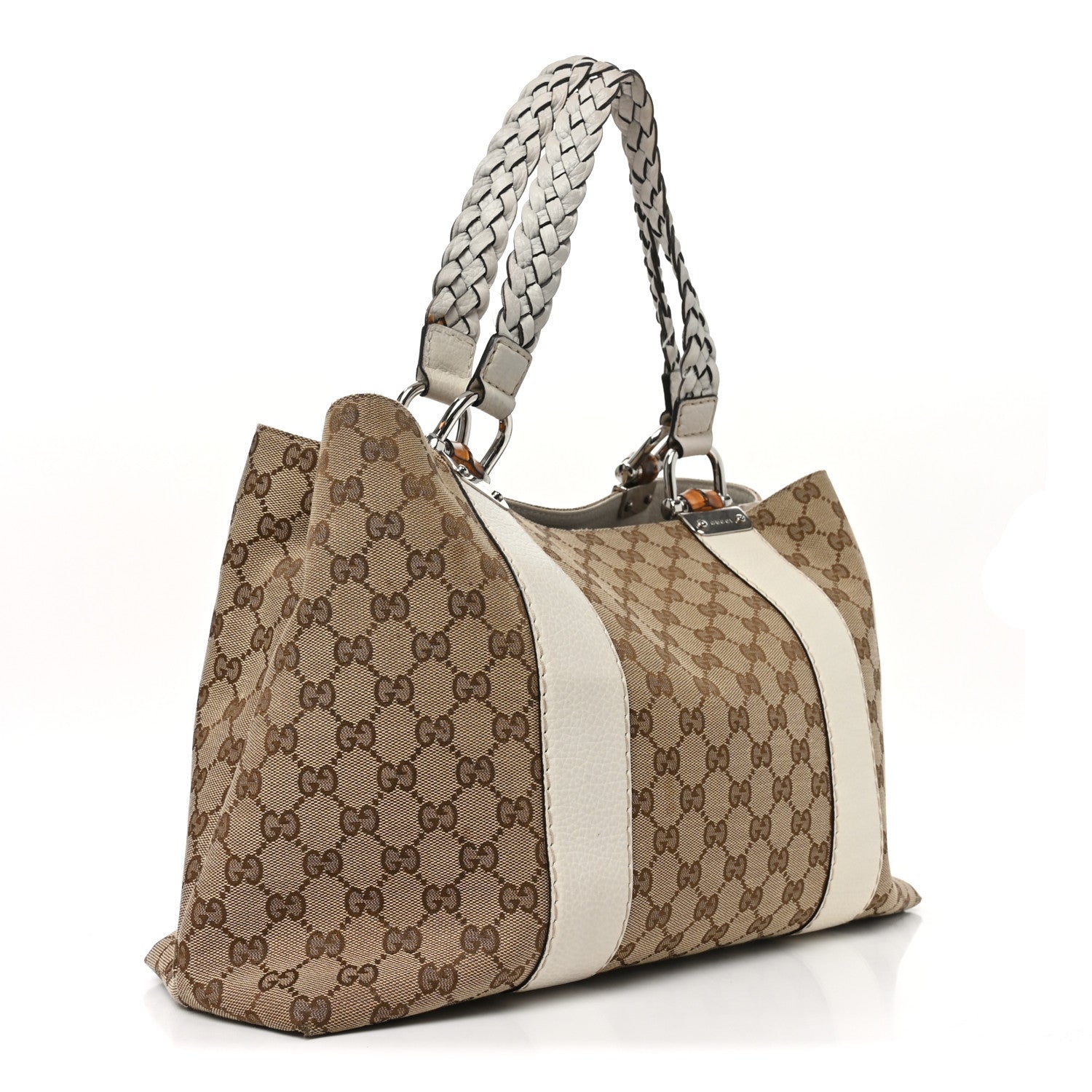 Monogram Medium Bamboo Bar Tote Off White