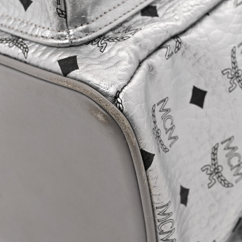 Metallic Visetos Medium Side Stud Stark Backpack Berlin Silver